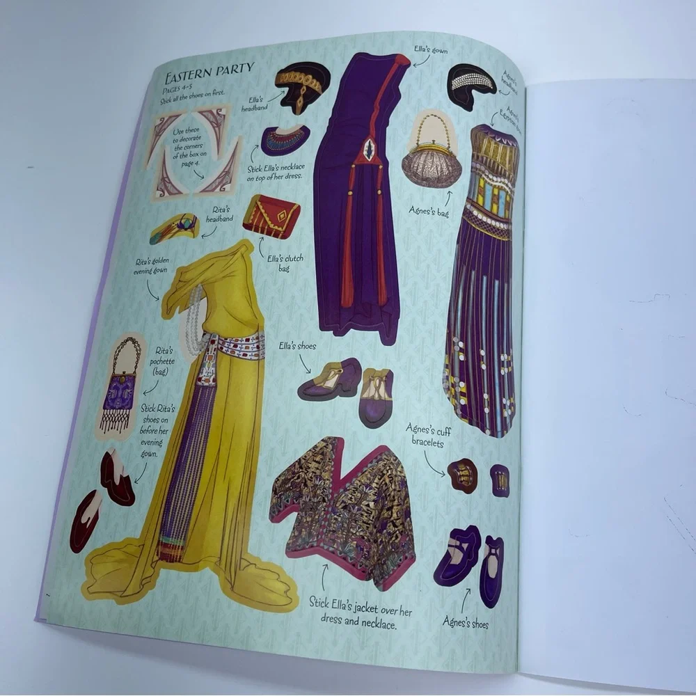 Vintage Paper Dolls Usborne Historical Sticker Paper Dolls 1920's Fashion New - Picture 8 of 16